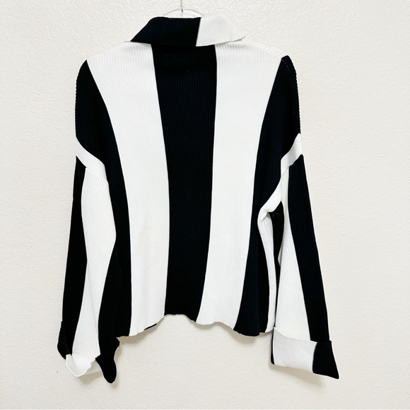 New Theo the label Minerra Knit Striped Mock Neck size S - Picture 5 of 10